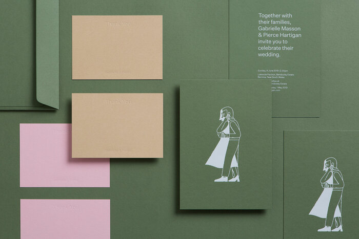 Gabrielle &amp; Pierce wedding invitation 1