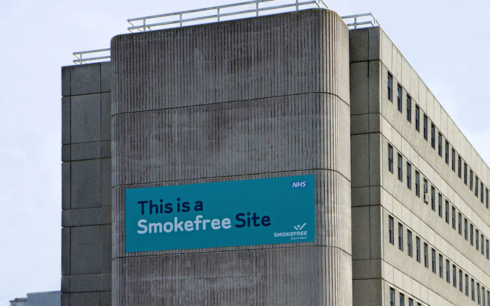 Smokefree sign placed around Hospital sites