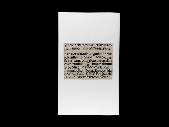 Erhard Ratdolt’s Index characterum, the earliest known type specimen, Poem Pamphlet No.&nbsp;3 5