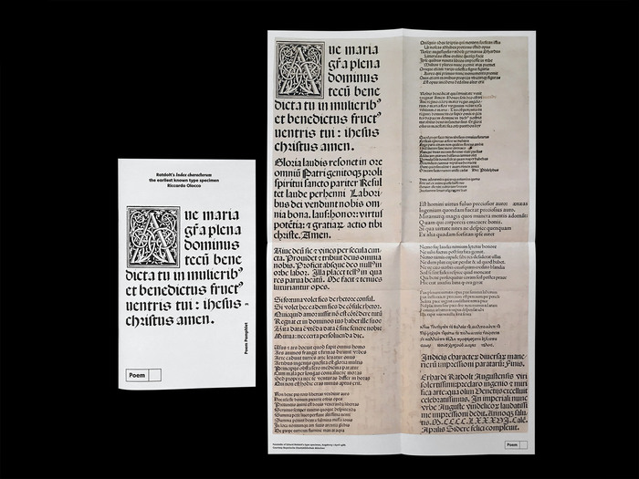 Erhard Ratdolt’s Index characterum, the earliest known type specimen, Poem Pamphlet No.&nbsp;3 6