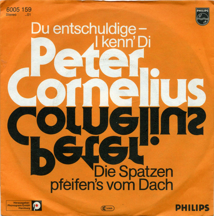 Peter Cornelius – “Du entschuldige – I kenn’ Di” single cover