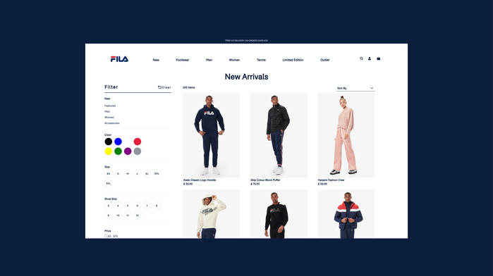 Fila UK website 6