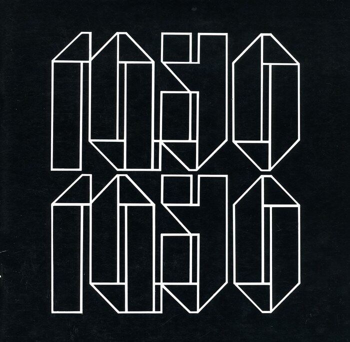 These letterforms that look like folded paper strips are either custom drawn or from an unidentified typeface.