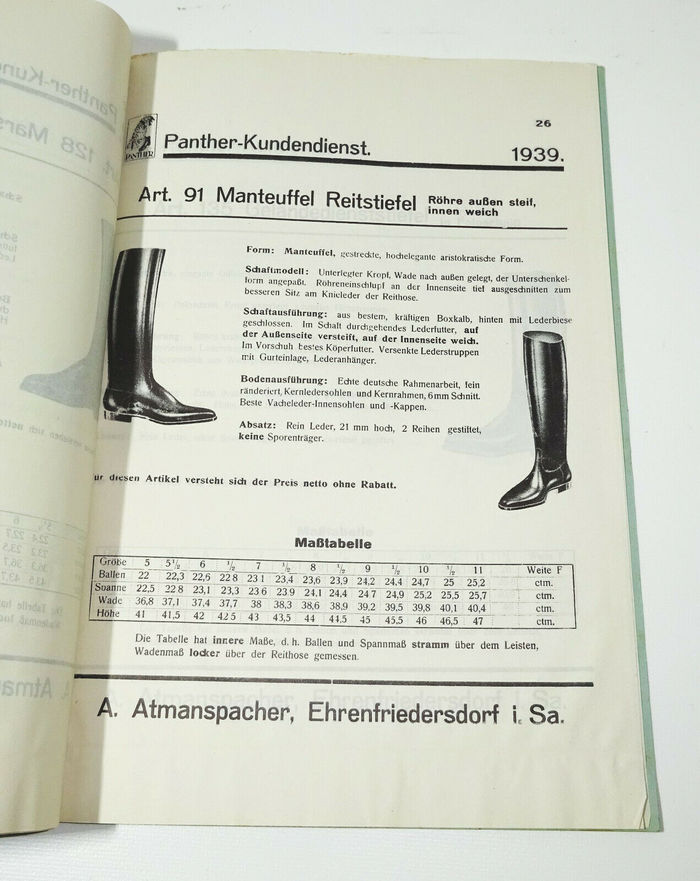 Panther-Modelle product catalog by A. Atmanspacher (1939) 4