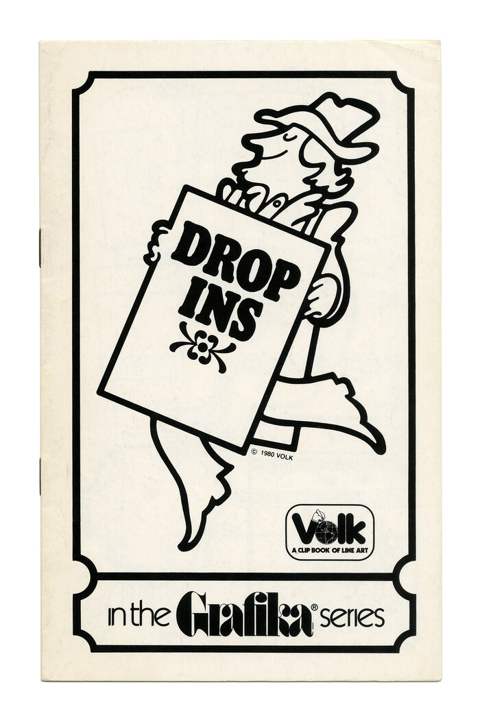 “Drop-Ins” (No. G111) ft.  Condensed. The logo of the Grafika subseries is in  with ligatures for ra and fi, accompanied by  Light with omitted tittles.