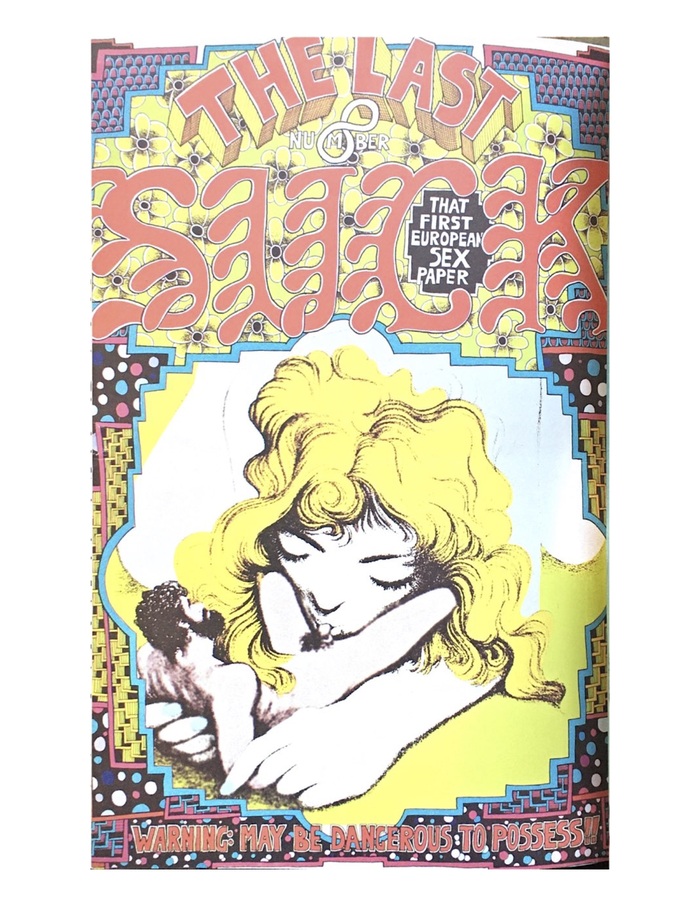 Suck no. 8 from June 1974 was the last Suck. The letterforms from Sea weed are here shown in yet another hand-drawn rendition. Found in the book Sex Press: la revolution sexuelle vue par la presse underground 1965–1975.