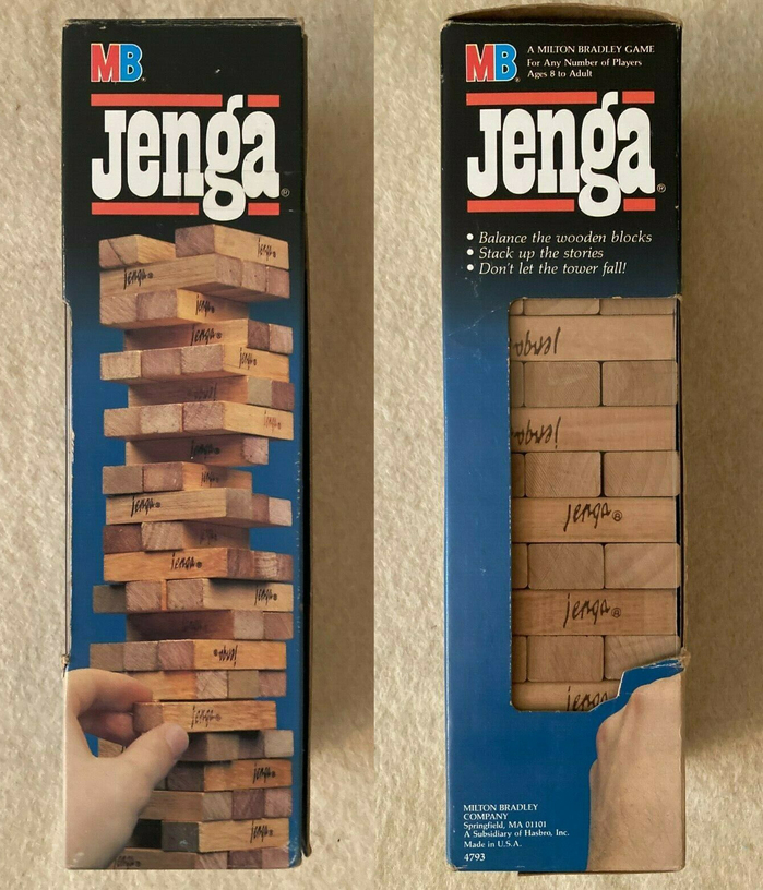 Jenga game packaging (1986) 1