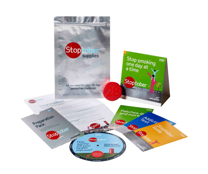 Stoptober Supplies — a kit containing information and advice