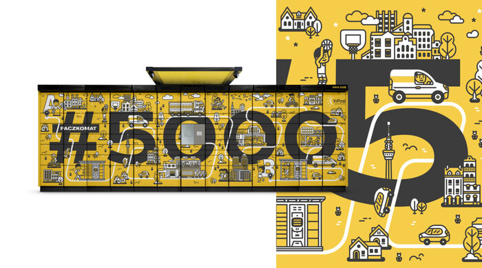 InPost’s Paczkomat is an automated booth for the self-service collection of parcels. This special edition was designed to celebrate the 5000th Paczkomat in their network.