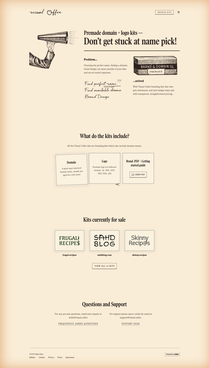 Visual Coffee website 3