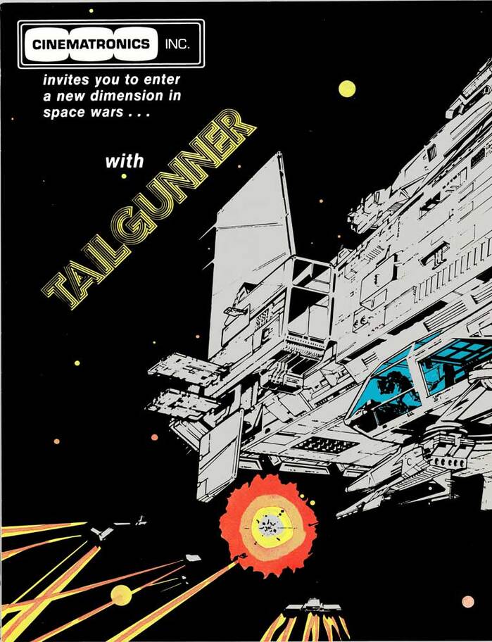 A colored version of the spaceship image as seen on a flyer. Secondary type in  Italic.