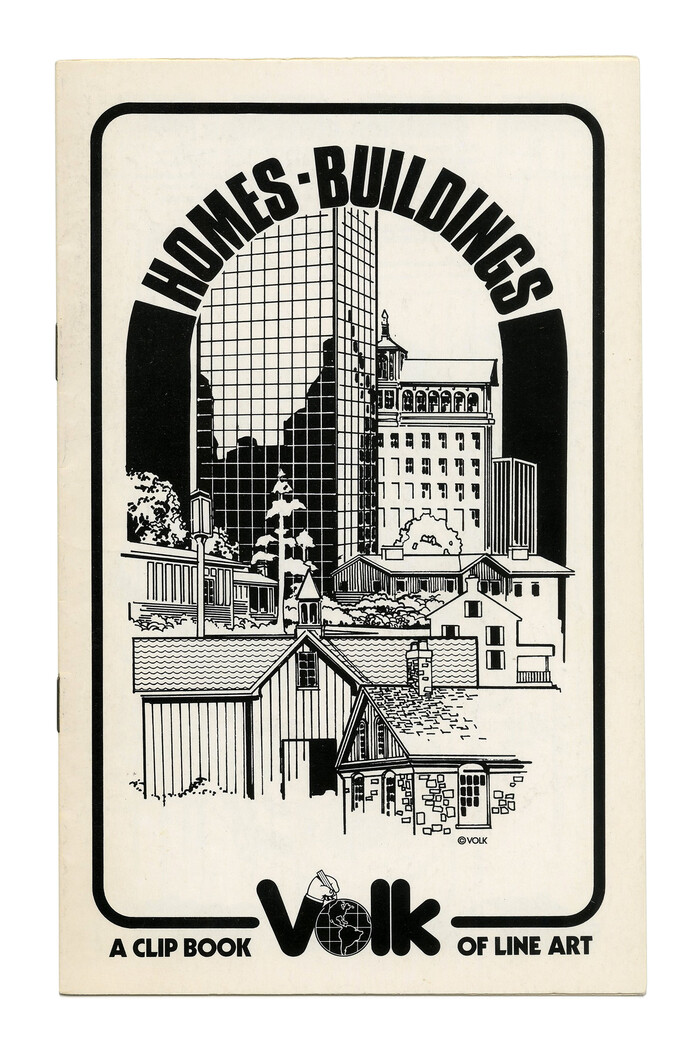 “Homes-Buildings” (No. 306) ft. caps from  set on an arc. The fanning suggests this was set with phototype, as ooposed to dry transfer lettering.