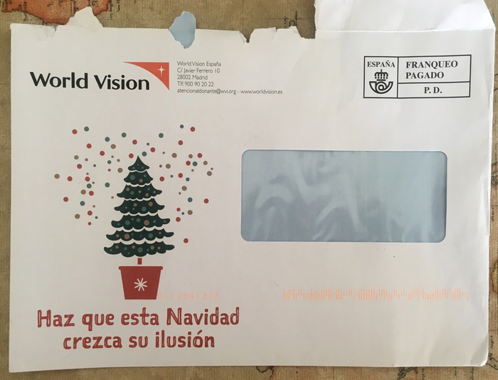 Christmas direct mail by World Vision 1