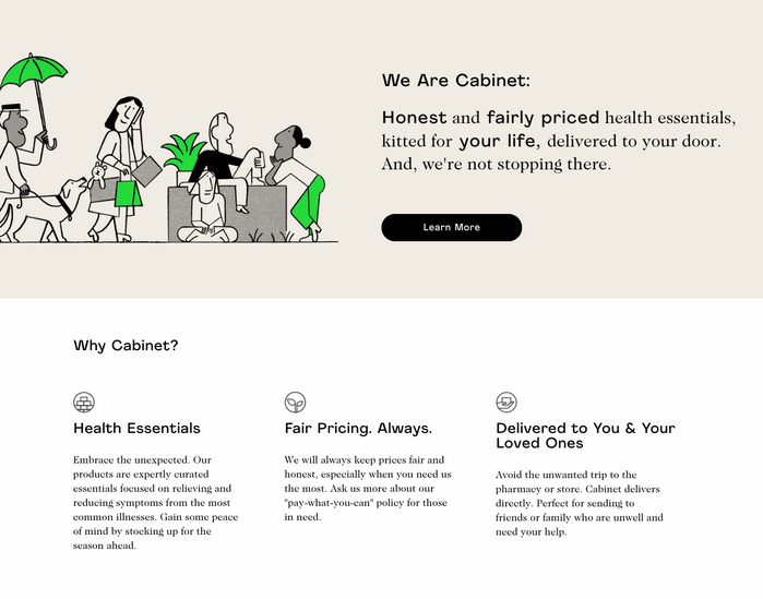 Homepage detail.