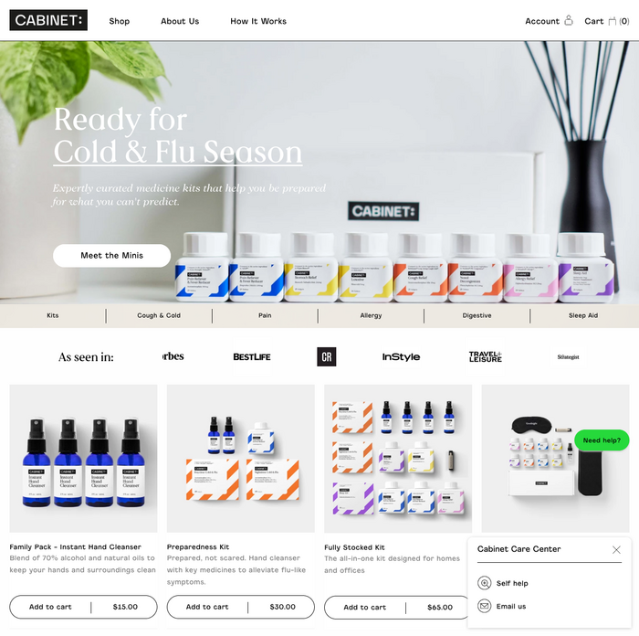 Homepage detail.