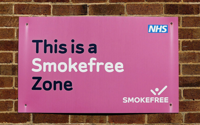Smokefree sign placed around Hospital sites