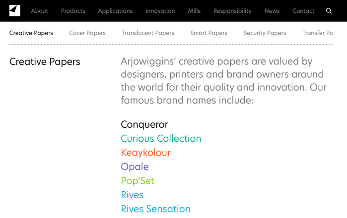 Arjowiggins identity and website 2