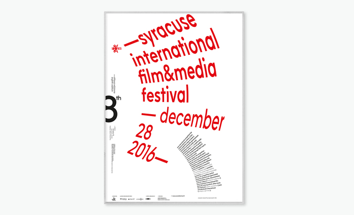 Syracuse International Film &amp; Media Festival 2016 poster 3