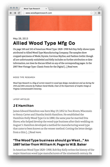 Wood Type Research website