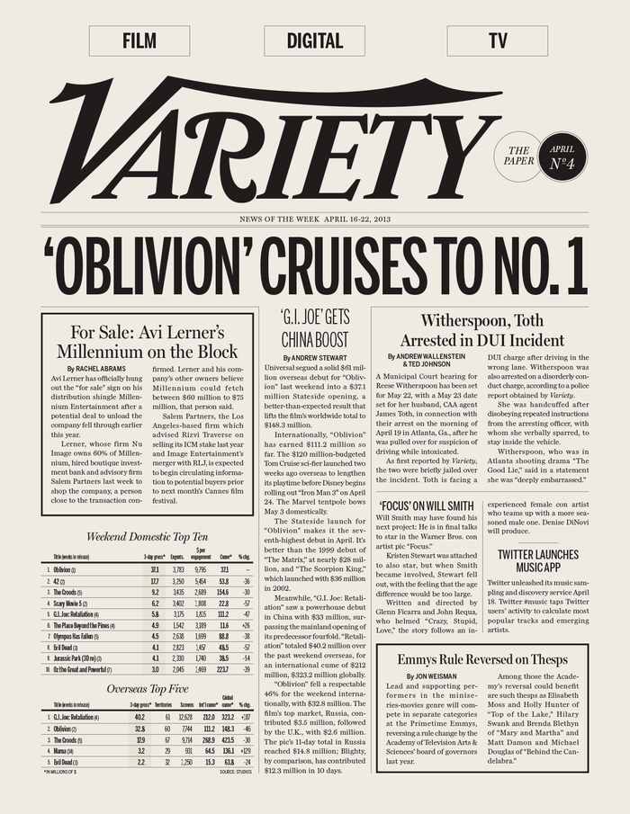 The Paper: a weekly roundup of news (the only page using Benton Sans).