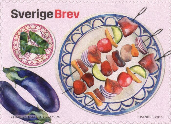 Mat i Sverige stamps series 1