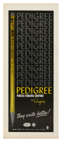 Pedigree Pencils ad (1966)