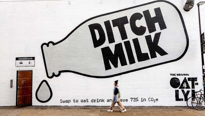 Oatly “Ditch Milk” mural ad 1