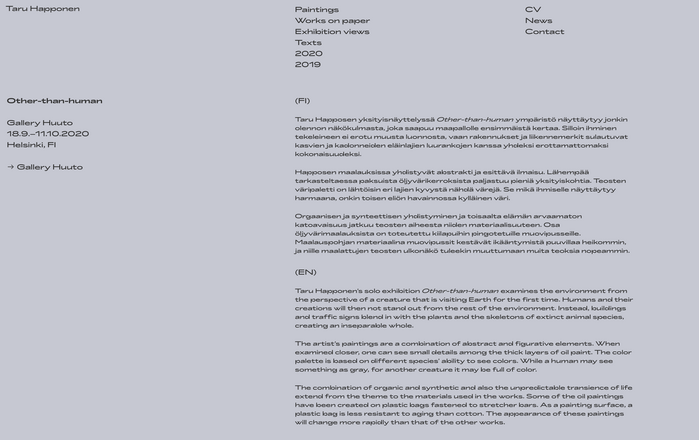 Taru Happonen website 2