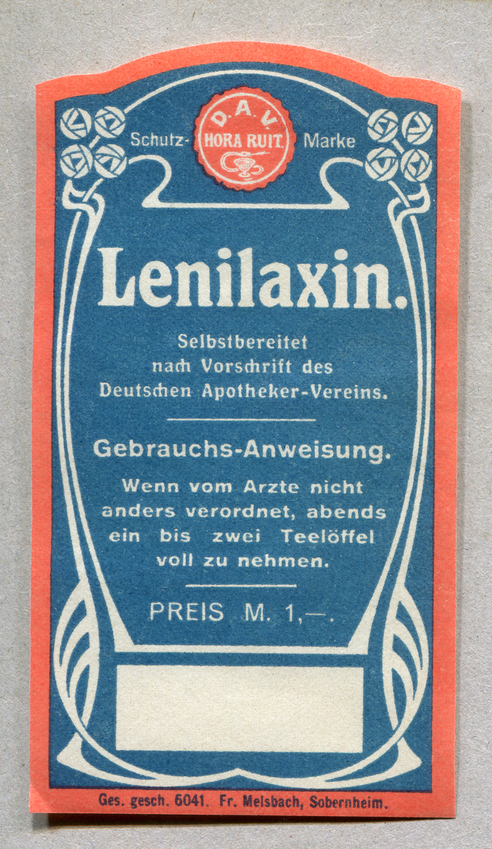 Lenilaxin combines  with two grotesks. All type is reproduced in negative.