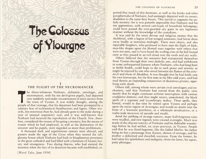 Chapter title and drop cap in Artistik, with subchapter heading and running title in Sabon caps.
