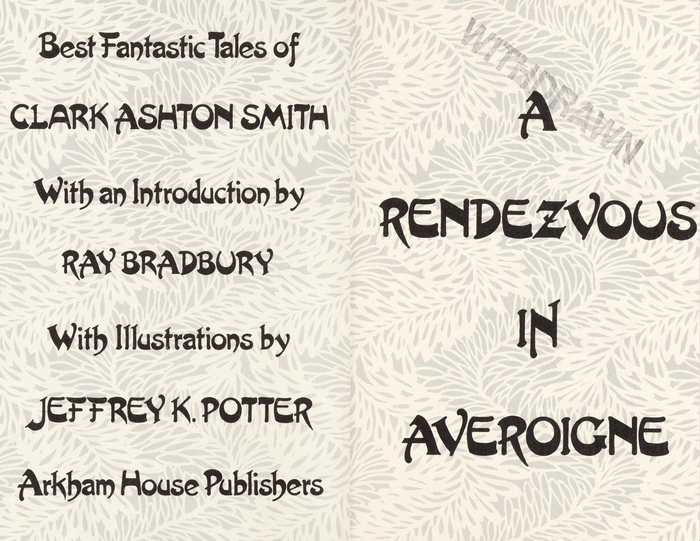 Title page. The title and the names on the typographic frontispiece are set in all caps, which is unbecoming for this typeface, at least with no extra letterspacing.