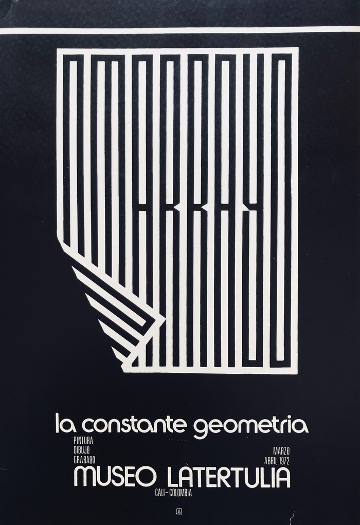 Poster for La Constante Geometria (1972), ft. more  and  or similar. The big “OMAR RAYO” is probaby custom. For similar extracompressed digital fonts, see  or  Skyline.