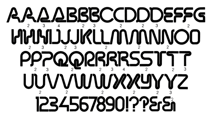 The letter S is adapted to follow the path along the butterfly’s left wing, followed by a modified K made to connect on the top of the caps height. The Y is modeled after the third alternate (but with smaller top), then the second alternate of L with a very short horizontal in order to reduce the space to the following A (fourth alternate, but wider), and finally a modified version of the second B without joining the path.