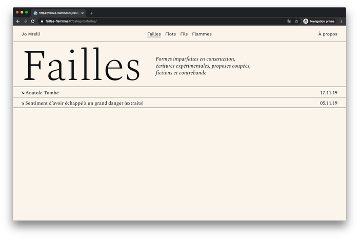 Failles Flots Fils Flammes website 2