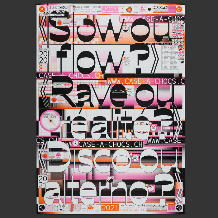 The poster is a there color screenprint produced by Duo D'Art