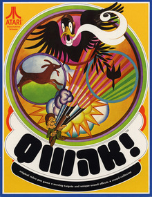 <cite>Qwak!</cite> video game flyer