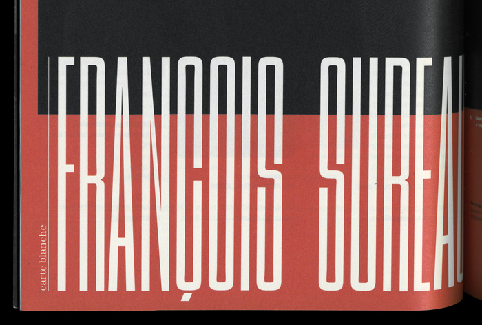 From Sphères no. 1, January 2020. Radiator (Ellmer Stefan, The Pyte Foundry) in all caps.
