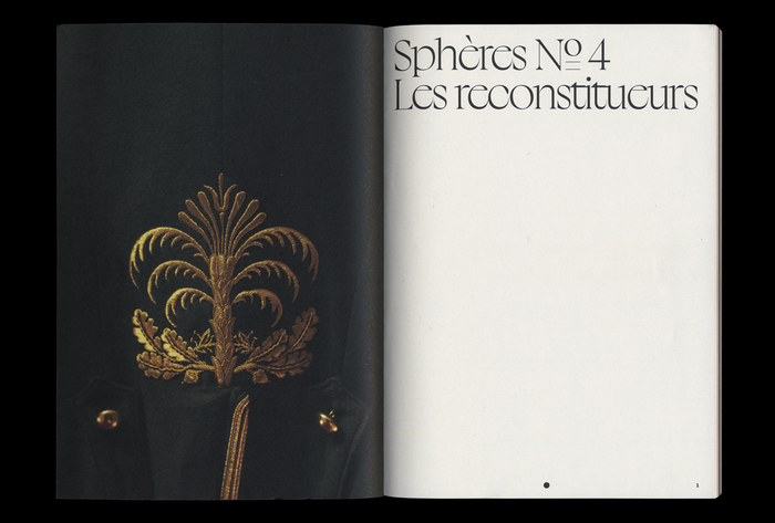 From Sphères no. 4, January 2021. Half title page set in Boogy Brut Poster.