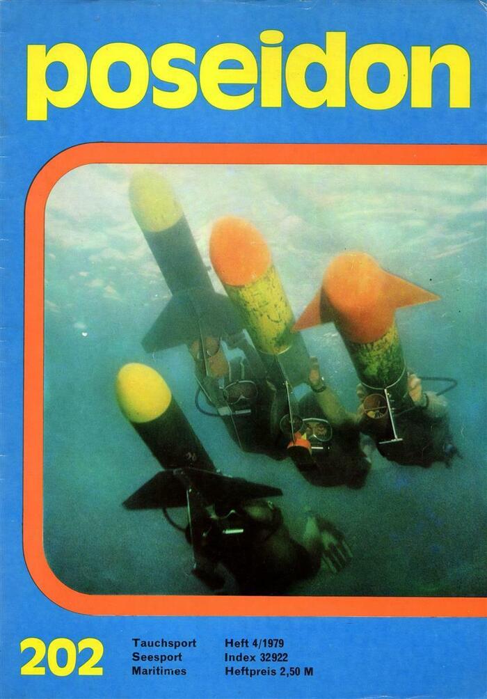Cover of Poseidon No. 202 from 1979, ft.  for logo and number. The small text is in .