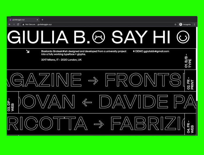 Giulia B. portfolio website 3