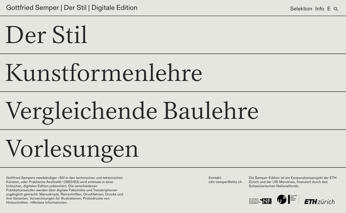 Gottfried Semper – Digital Edition website 1