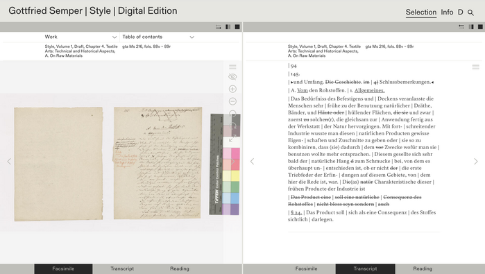 Gottfried Semper – Digital Edition website 2