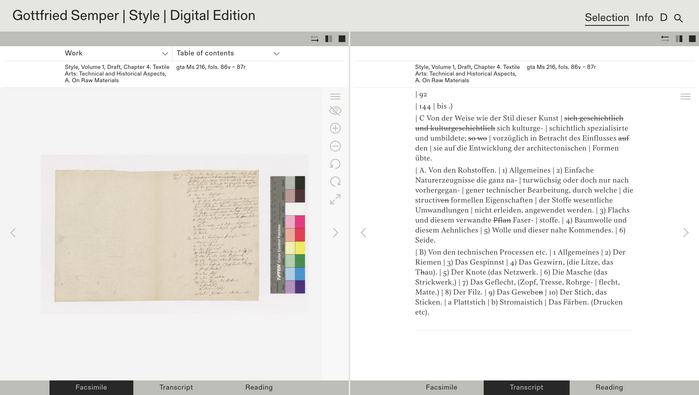 Gottfried Semper – Digital Edition website 3