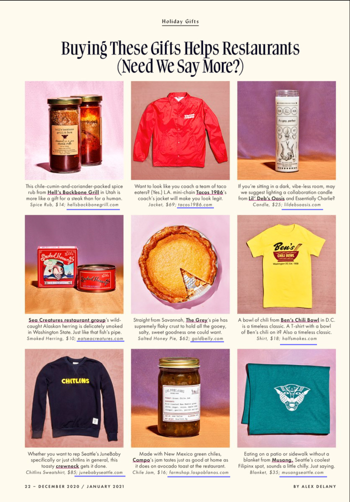 Bon Appétit, “Special Holiday Issue”, December 2020 6