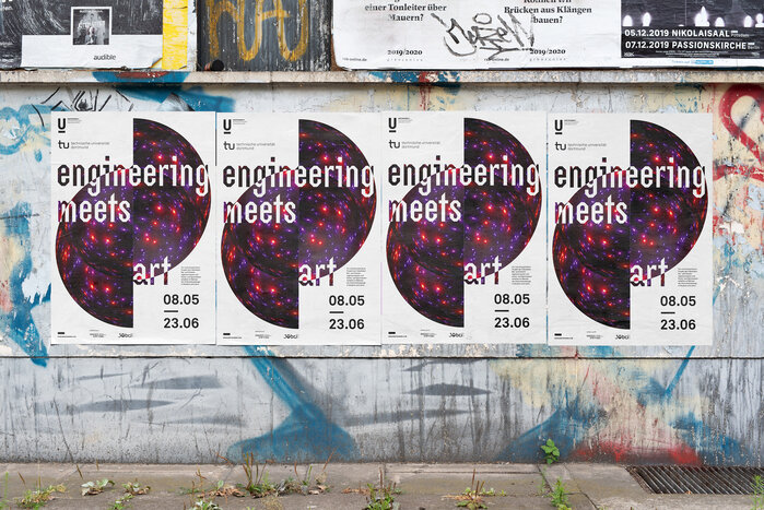 Exhibition poster with the title set in all-lowercase Kreuz Condensed.
