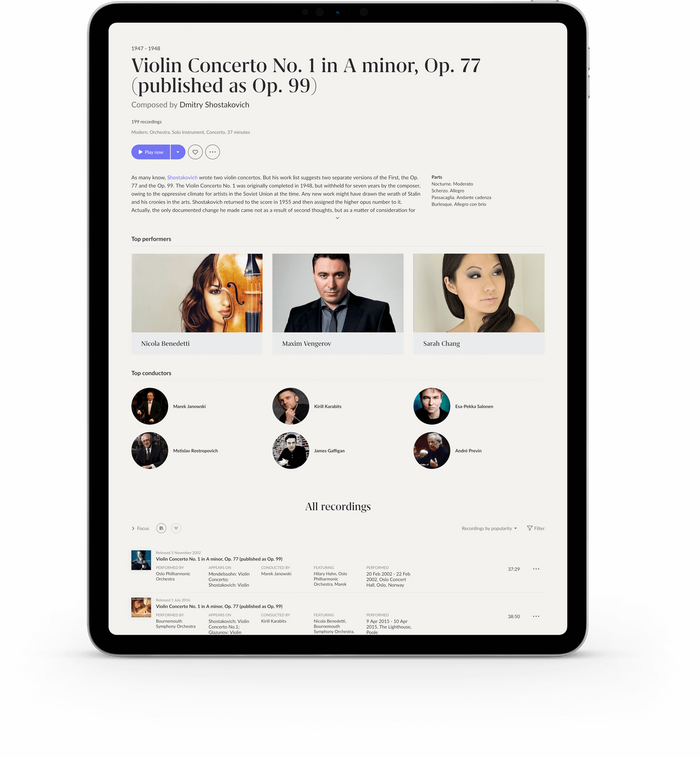 Roon music player redesign 5