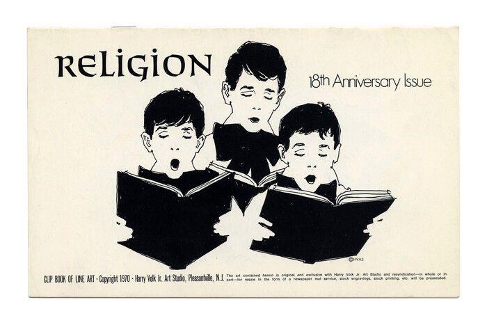 “Religion” (No. 196) ft. . “18th Anniversary Issue” uses tightly spaced  Light.