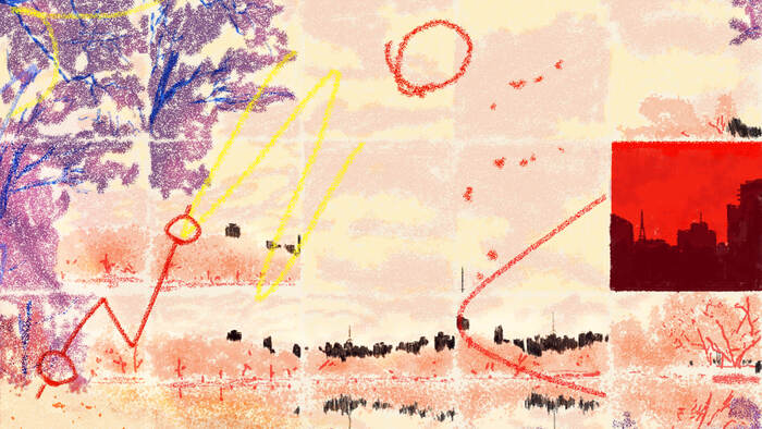 "Resquícios Cromáticos" album cover detail.