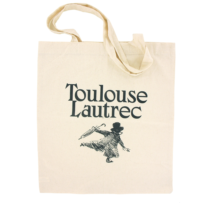 Tote bag showing the logo in Zangezi with modified serifs for the capital letters.