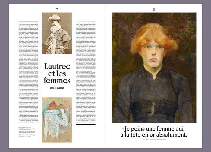 Spread from the exhibition journal with Danièle Devynck’s text about Lautrec and women.